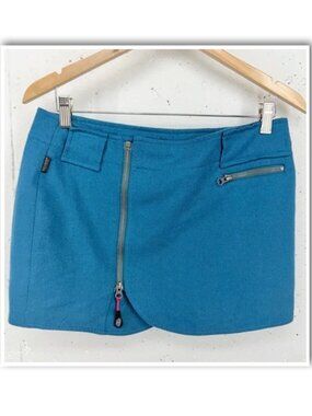 Skhoop Women’s Size Medium Blue Wool Lined Mini Skirt